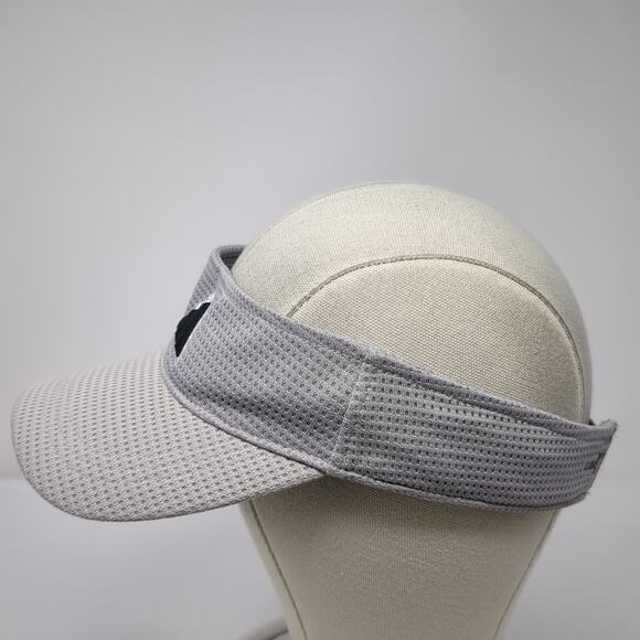 Adidas Sun Visor Hat Gray One Size Adjustable Strap Embroidered Polyester - Picture 3 of 9